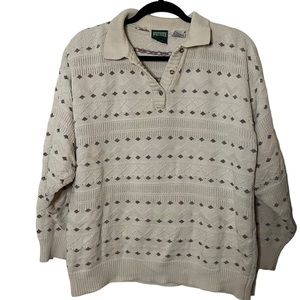 Vintage Northern Reflections texture knit collared sweater size M